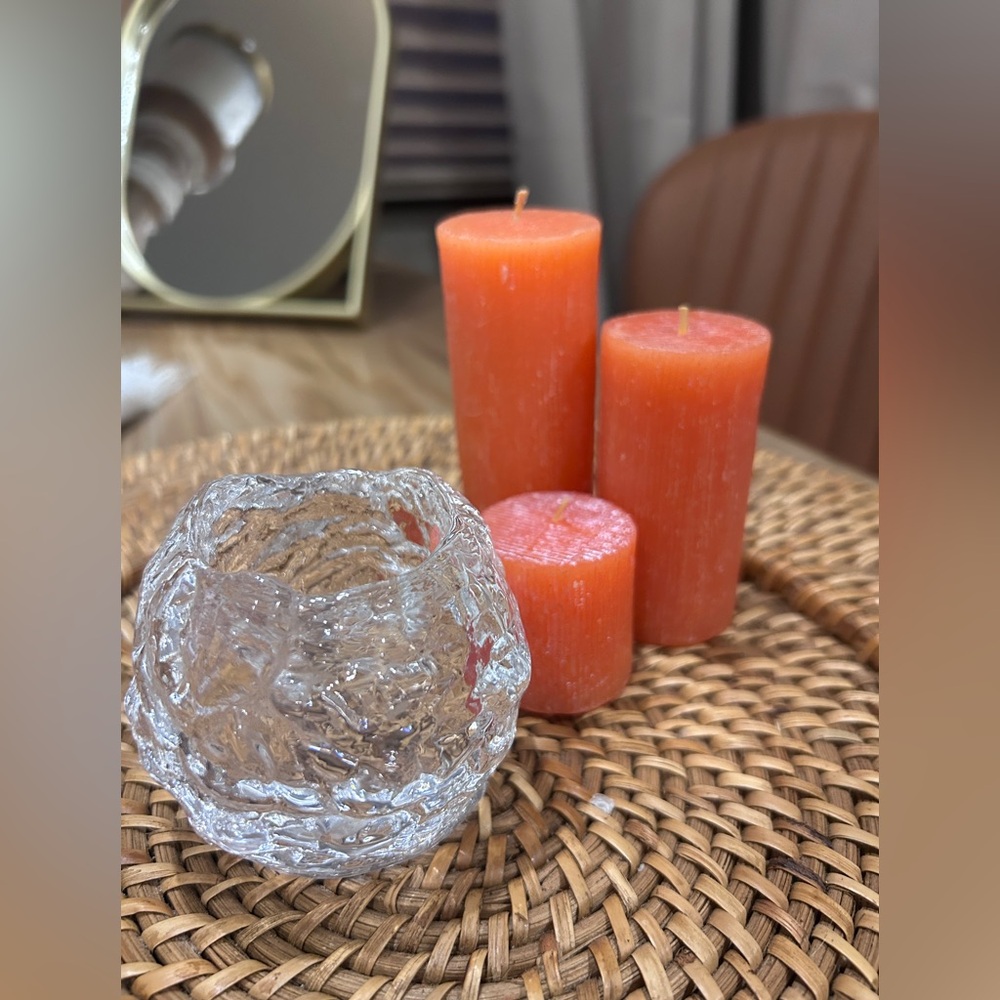 Tea light “ice” candle holder.
